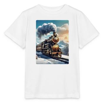 Steampunk Winterlandschaft Dampflok 1.1 - Stanley/Stella Kinder T-Shirt MINI CREATOR  - Weiß - Vorne - Maike (125cm)