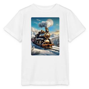 Steampunk Winterlandschaft Dampflok 1.7 - Stanley/Stella Kinder T-Shirt MINI CREATOR  - Weiß - Vorne - Maike (125cm)