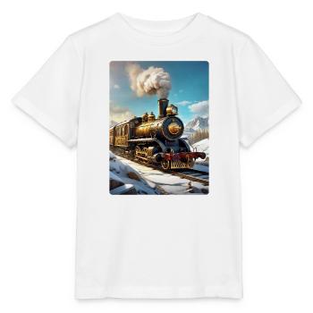 Steampunk Winterlandschaft Dampflok 1.8 - Stanley/Stella Kinder T-Shirt MINI CREATOR  - Weiß - Vorne - Maike (125cm)