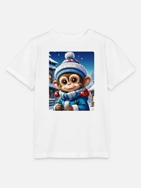 Anime Winterlandschaft Affe 1.5 - Stanley/Stella Kinder T-Shirt MINI CREATOR - Weiß