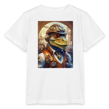 Dino steampunk 1.5 - T-shirt bio MINI CREATOR Stanley/Stella Enfant - blanc - Devant - Maike (125cm)