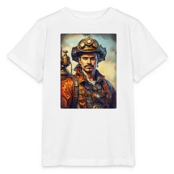 Steampunk Firefighter Man 1.38 - Stanley/Stella MINI CREATOR Kids’ T-Shirt - white - Front - Maike (125cm)