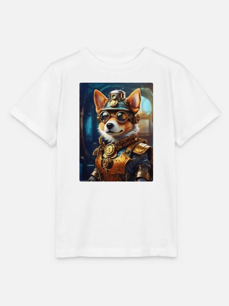 Steampunk Hund 1.7 - Stanley/Stella Kinder T-Shirt MINI CREATOR  - Weiß