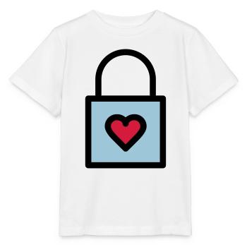 Cadenas, serrure d'amour - T-shirt bio MINI CREATOR Stanley/Stella Enfant - blanc - Devant - Maike (125cm)