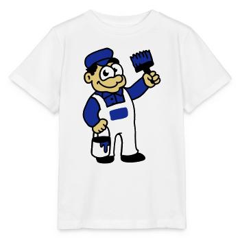 Peintre au pinceau et de la peinture - T-shirt bio MINI CREATOR Stanley/Stella Enfant - blanc - Devant - Maike (125cm)
