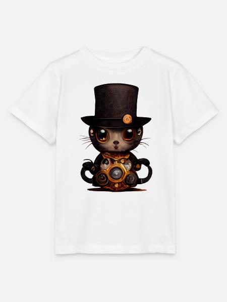 Elegante Katze - Stanley/Stella Kinder T-Shirt MINI CREATOR - Weiß