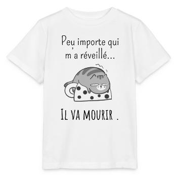 peu Importe qui m’a réveillé -réveil difficile - T-shirt bio MINI CREATOR Stanley/Stella Enfant - blanc - Devant - Maike (125cm)