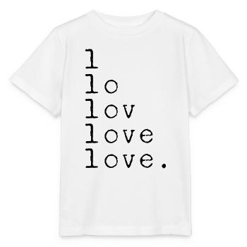 L LO LOV AMOUR AMOUR. Noir de déclaration - T-shirt bio MINI CREATOR Stanley/Stella Enfant - blanc - Devant - Maike (125cm)