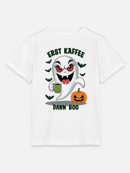 Böser Geist mit Kaffee - Stanley/Stella Kinder T-Shirt MINI CREATOR  - Weiß