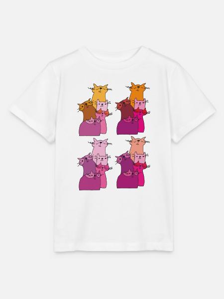 katzen treffen muster - Stanley/Stella Kinder T-Shirt MINI CREATOR - Weiß