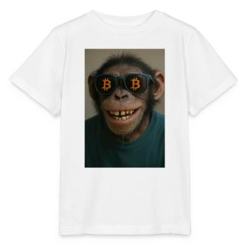 Bitcoin rencontre Monkey Joe - T-shirt bio MINI CREATOR Stanley/Stella Enfant - blanc - Devant - Maike (125cm)