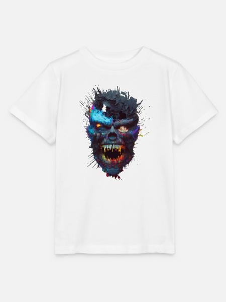 Glitch Monster Schädel - Stanley/Stella Kinder T-Shirt MINI CREATOR - Weiß