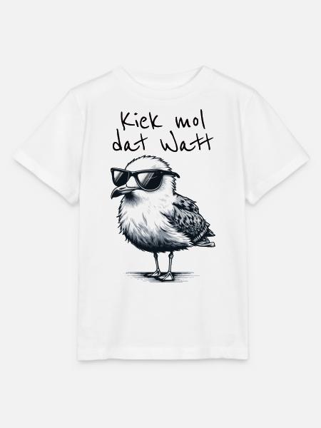 Kiek mol dat Watt Wattwanderer Möwe Spruch - Stanley/Stella Kinder T-Shirt MINI CREATOR  - Weiß