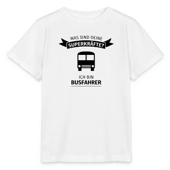 Busfahrer - Was sind deine Superkräfte - Stanley/Stella Kinder T-Shirt MINI CREATOR  - Weiß - Vorne - Maike (125cm)