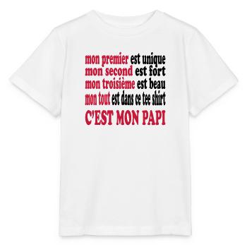Mon papi est beau - Stanley/Stella Kinder T-Shirt MINI CREATOR  - Weiß - Vorne - Maike (125cm)