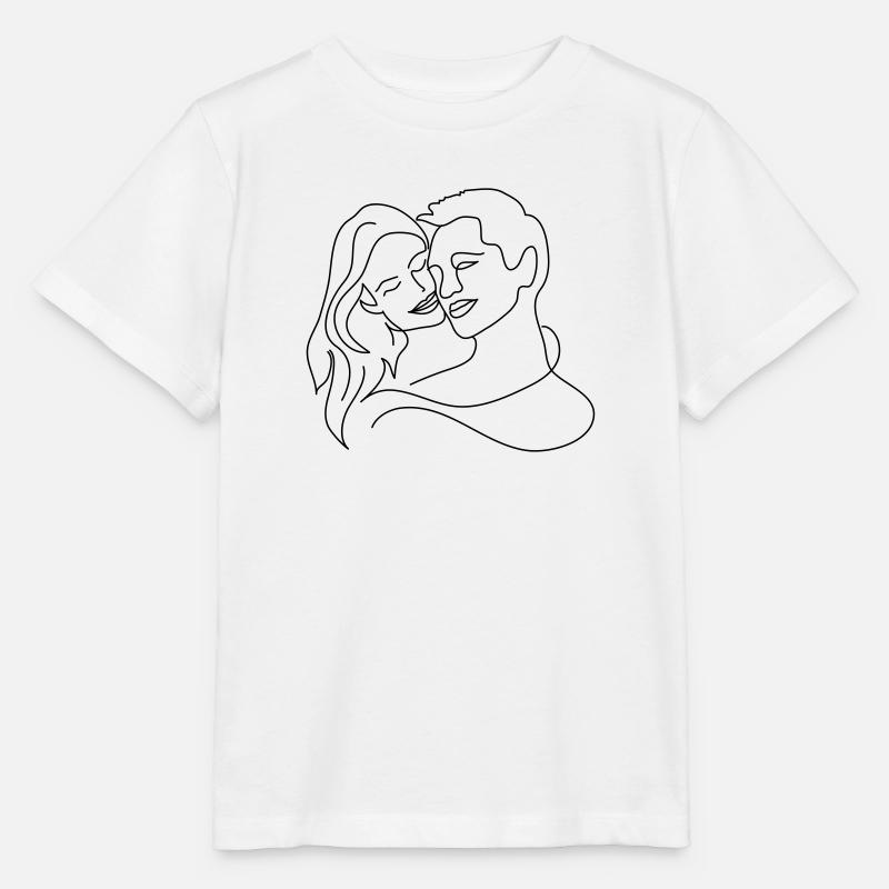 Dessin de couple abstrait - T-shirt bio MINI CREATOR Stanley/Stella Enfant - blanc
