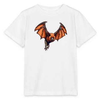 Pixeliger Flughund in retro 8 Bit Grafik - Stanley/Stella Kinder T-Shirt MINI CREATOR  - Weiß - Vorne - Maike (125cm)