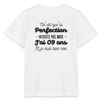 perfection 9 ans / humour anniversaire 9 ans - T-shirt bio MINI CREATOR Stanley/Stella Enfant - blanc - Devant - Maike (125cm)