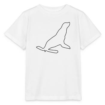 Silhouette de phoque de mer - T-shirt bio MINI CREATOR Stanley/Stella Enfant - blanc - Devant - Maike (125cm)
