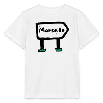 Marseille Stadtschild - Stanley/Stella Kinder T-Shirt MINI CREATOR  - Weiß - Vorne - Maike (125cm)