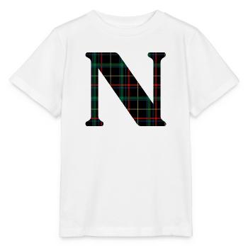 Monogramme n tartan écossais - T-shirt bio MINI CREATOR Stanley/Stella Enfant - blanc - Devant - Maike (125cm)