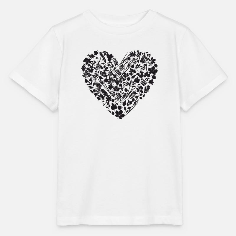 Cœur de feuilles - T-shirt bio MINI CREATOR Stanley/Stella Enfant - blanc