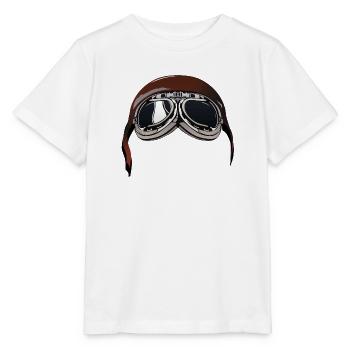 vieux casque moto motard lunette 6022 A - T-shirt bio MINI CREATOR Stanley/Stella Enfant - blanc - Devant - Maike (125cm)