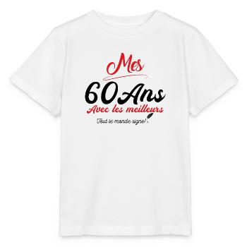 signer 60 ans anniversaire anniv 60 ans signature - T-shirt bio MINI CREATOR Stanley/Stella Enfant - blanc - Devant - Maike (125cm)