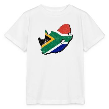 Afrique du Sud carte avec le drapeau sud-africain - T-shirt bio MINI CREATOR Stanley/Stella Enfant - blanc - Devant - Maike (125cm)