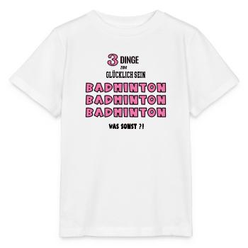 Badminton Badmintonerin Spielerin Badmintonspiel - Stanley/Stella Kinder T-Shirt MINI CREATOR  - Weiß - Vorne - Maike (125cm)