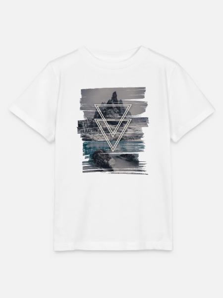 Berge mit Doppel Dreieck - Stanley/Stella Kinder T-Shirt MINI CREATOR  - Weiß
