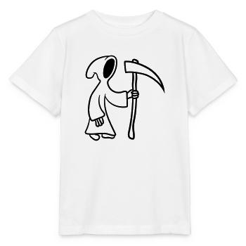 Comic Cartoon Tod mit Sense - Stanley/Stella Kinder T-Shirt MINI CREATOR  - Weiß - Vorne - Maike (125cm)
