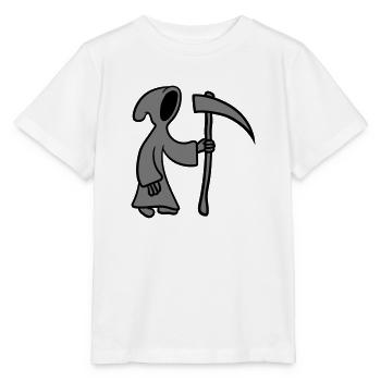 Comic Cartoon Tod mit Sense - Stanley/Stella Kinder T-Shirt MINI CREATOR  - Weiß - Vorne - Maike (125cm)