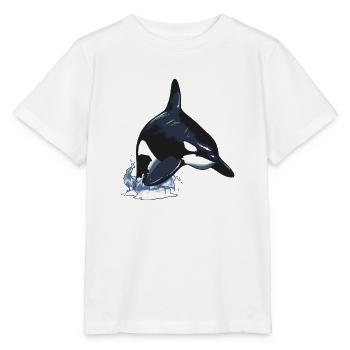 Orques orque baleine à épée saut - T-shirt bio MINI CREATOR Stanley/Stella Enfant - blanc - Devant - Maike (125cm)