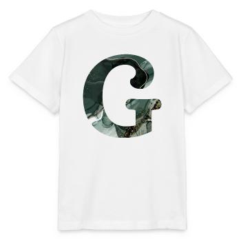 Letter g marbled green - Stanley/Stella MINI CREATOR Kids’ T-Shirt - white - Front - Maike (125cm)