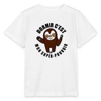 dormir c'est mon super-pouvoir - T-shirt bio MINI CREATOR Stanley/Stella Enfant - blanc - Devant - Maike (125cm)