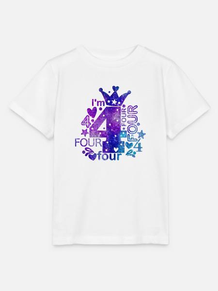I'm 4 - Stanley/Stella Kinder T-Shirt MINI CREATOR - Weiß