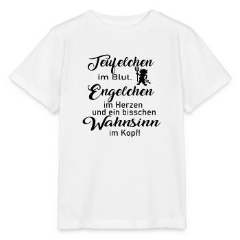 Teufelchen im Blut - Stanley/Stella Kinder T-Shirt MINI CREATOR  - Weiß - Vorne - Maike (125cm)