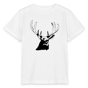 Tête de cerf en automne Cerf Bois de chèvre Cerf Vecteur - T-shirt bio MINI CREATOR Stanley/Stella Enfant - blanc - Devant - Maike (125cm)