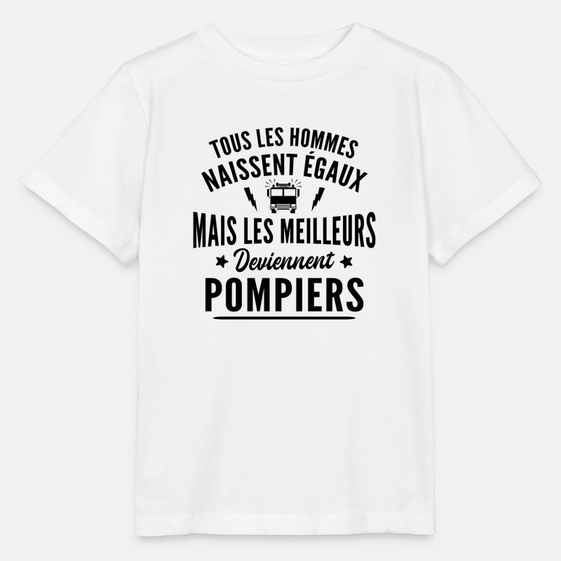 les meilleurs deviennent pompiers / cadeau pompier - T-shirt bio MINI CREATOR Stanley/Stella Enfant - blanc