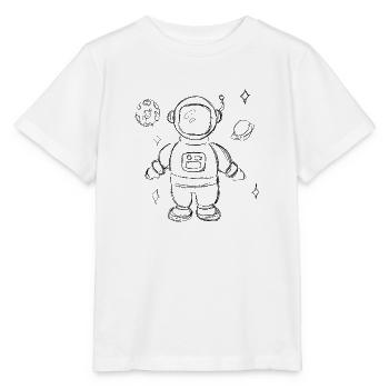Astronaut Hand gezeichnet Kinderdesign - Stanley/Stella Kinder T-Shirt MINI CREATOR  - Weiß - Vorne - Maike (125cm)