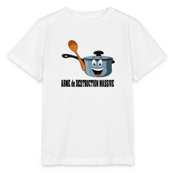 Casseroles interdites en manif - T-shirt bio MINI CREATOR Stanley/Stella Enfant - blanc - Devant - Maike (125cm)