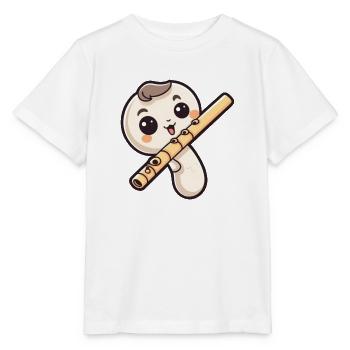 Flöte im Comic Stil - Stanley/Stella Kinder T-Shirt MINI CREATOR  - Weiß - Vorne - Maike (125cm)