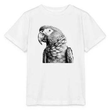 Papagei mit Bleistift - Stanley/Stella Kinder T-Shirt MINI CREATOR  - Weiß - Vorne - Maike (125cm)