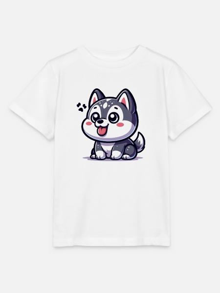 Entzückender Cartoon-Hund - Stanley/Stella Kinder T-Shirt MINI CREATOR  - Weiß