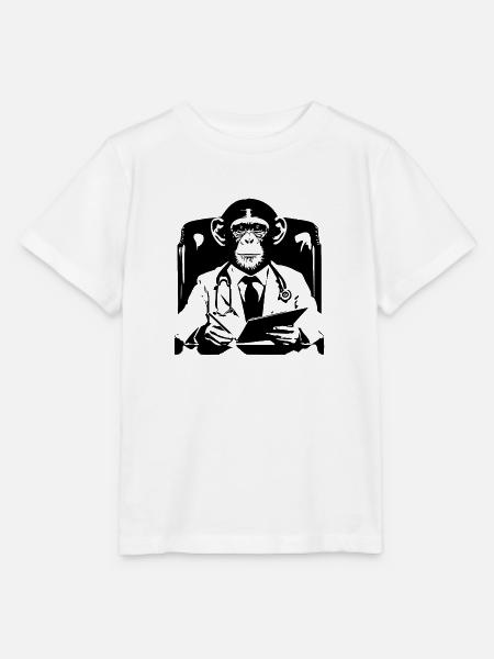 Affen Doktor - Stanley/Stella Kinder T-Shirt MINI CREATOR  - Weiß