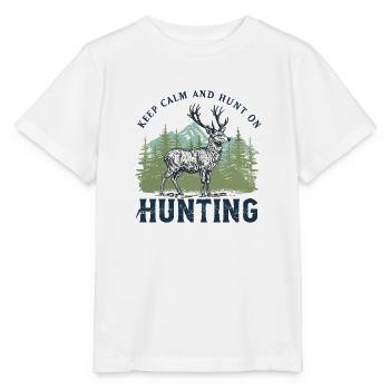 Majestätisches Hirschjagd-Design - Stanley/Stella Kinder T-Shirt MINI CREATOR  - Weiß - Vorne - Maike (125cm)