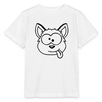 Dog Fox Funny Grimace Squint Tongue Out - Stanley/Stella MINI CREATOR Kids’ T-Shirt - white - Front - Maike (125cm)