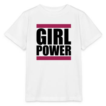 girl power text spruch cool weiblich frau maedchen - Stanley/Stella Kinder T-Shirt MINI CREATOR  - Weiß - Vorne - Maike (125cm)