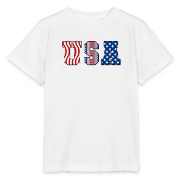 Usa American Flag - Stanley/Stella MINI CREATOR Kids’ T-Shirt - white - Front - Maike (125cm)